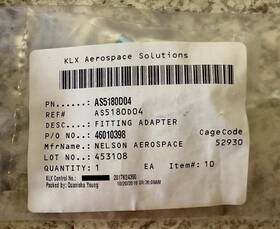 As5180d04 Nelson Aerospace Aluminum Fitting Adapter Aircraft Pn