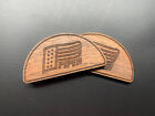 P-101wye New Item Piper Bowtie Stars Footn Stripes Walnut Yoke Emblem Pair
