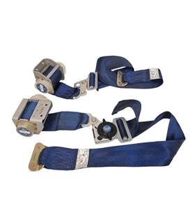 1107316-03 Pacific Scientific Company Vintage Pair Of Retracting Harness Seat Belt Blue With Latch