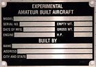 Pc100-005 Wicks Aircraft Stainless Nameplate