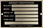 Pc100-030 Wicks Aircraft Identification Plate Pc100-030 Wicks Aircraft Identification Plate