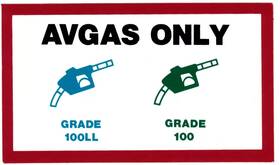 456-682 Piper 000002 3 Stickers Avgas Only Placards Pn 100ll 100