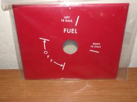 12838-002 Piper Fuel Selector Red Plate