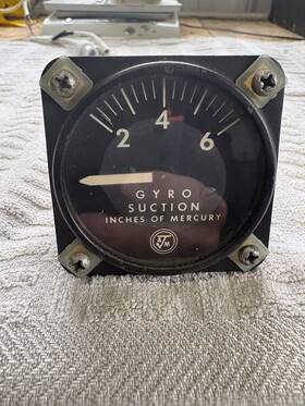 Pa-28 Piper 1g3-4 Airborne Suction Vacuum Gauge