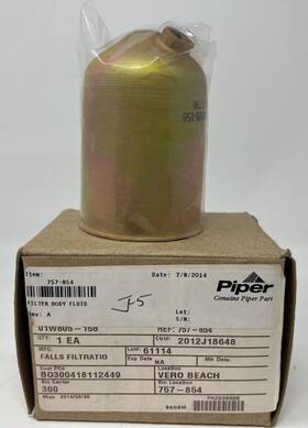 757-854 Piper Aircraft Container P/n Filter Body Fluid Nos