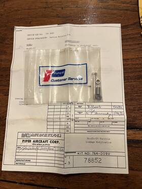 Pa-28-181 Piper 764-009 Archer Throttle Link Mod Kit Pn Gum