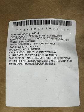5340-01-649-3514 Puget 820-7348602 Sound Naval Plug Nsn