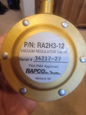34217 Rapco Vacuum Regulating Valve P/n