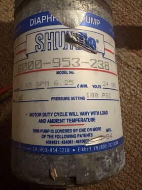 8000-953-238 Shurflo Diaphragm Pump Assembly With Mount 24v Corrosion