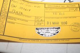 393618 Simmonds Precision Nos Data Plate For Fuel Quantity Indicator Capacitor Type 393618 Simmonds Precision Nos Data Plate For Fuel Quantity Indicator Capacitor Type