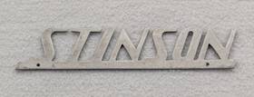 108-3091094-6 Stinson Aircraft Instrument Panel Logo Emblem #108-3091094-6 Aluminum Vintage