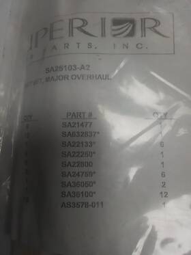 Sa25103-a2 Superior Continental Gasket Set C125 C145 6 Cylinder Sa25103 A2