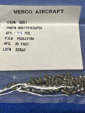 Nas1191e04p04 Three V Fasteners Screw Cap Socket Head Lot Of 79