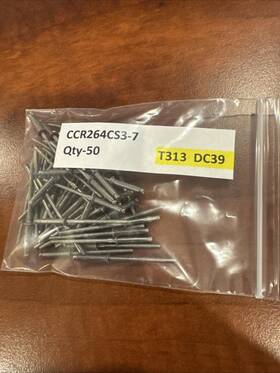 Ccr264cs3-7 Tristar- Cherry Quantity- 50 Aircraft Rivets New. T313 Dc39