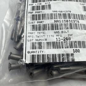 5305-01-173-3581 Twist Tite Nas1581c3t8 98 Aerospace Bolts 10-32 7/8 Inch Long