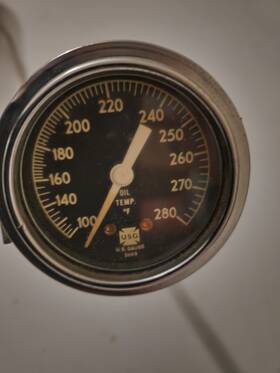 31149 U.s. Gauge Oil Temperature Panel 2-1/4 Inch Dia With 15ft Capillary Tube Nos