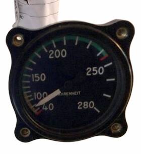 Awi82040g01 U.s. Gauge Aircraft Oil Temp Gage W Probe 40-280f Mechanical Aw1820ag01 -tested