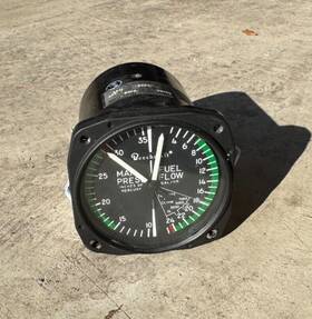 6534-h United Instruments Man Press Fuel Flow Indicator P/n 114