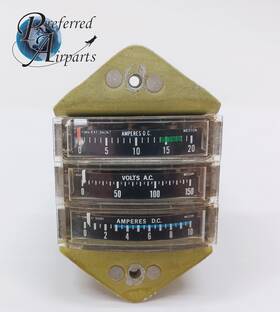27-82341-1 Unk Used Aviation Triple Meter P/n With 3 Weston Gauges