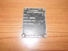 Snj-5 Us Navy N.a.s. Pensacola 1953 Inch Texan Plate Data