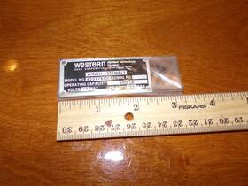 42277r100 Western Gear Winch Assy Id Data Plate