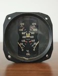 Vintage U.s. Hickok Electrical Trainer Dual Oil Temperature Gauge No. 580-113. Fixed Price $33.98.