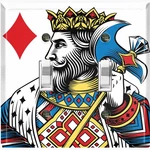 Metal Light Switch Outlet Cover Wall Plate King Of Diamonds With Axe SAN160. Fixed Price $16.19.