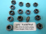 5/16-24 National Aerospace NAS679A5 Self-locking Lubricated Aircraft Nuts (15). Fixed Price $25.00.