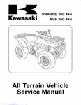 Kawasaki Service Workshop Manual 2003, 2004 & 2005 Prairie 360 4, Kvf. Fixed Price $26.00.