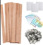 50 Wooden Candle Wicks Kit - Smokeless & Crackling With Stands Labels. Fixed Price $20.56.