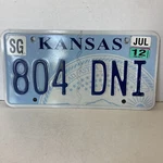 2012 Kansas License Plate 804 Dni Sedgwick County Sg Collector Man Cave Garage. Fixed Price $14.99.