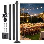 Shade Sail Pole Awning Deck Patio Backyard With Bracket Clamp Powder 8FT. Fixed Price $149.90.
