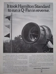 9/1973 Pub Hamilton Standard United Aircraft Q-fan Jet Engine Original Ad. Fixed Price $8.12.