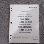 Military Book For Truck, Cargo, M561, And Ambulance, M792, -20P, Used. Fixed Price $24.99.