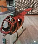 Vintage Unique Helicopter Hughes 500 Wood/metal/folk-art W/moving Blades/rotors. Fixed Price $98.99.