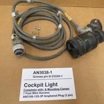 Wwii Aircraft Original Grimes Cockpit Light, Mount, Harness, Amphenol Plug. Fixed Price $85.00.