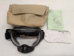 Eros MXP210-00 Aircraft Pilot Smoke Goggles W/ Pouch Bag + Tag As Removed. Fixed Price $259.99.