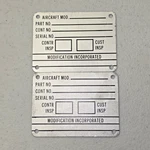 AN7510-1 Cessna Nameplate Id Aircraft Mod Aluminum Alt. MS27253-1 Lot Of. Fixed Price $20.00.