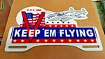 WW2 Keep Em Flying Lockheed P-38 Lightning Aircraft License Plate Topper Victory. Fixed Price $110.00.