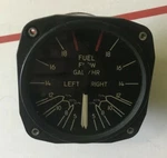 United Instruments PF44-1A Twin Aircraft Fuel Flow / Pressure Indicator. Fixed Price $48.90.