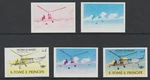 1687 - St Thomas Aviation Sikorsky Set 5 Progressive Colour Proofs Mnh. Fixed Price $33.28.
