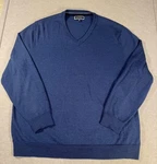Club Room Sweater Mens 2XL Blue Merino Wool Neck Lightweight Knit Pullover. Fixed Price $19.99.