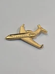 Gulfstream Corporate Jet Lapel Pin Tie Tack W/ Chain & Bar Gold Color. Fixed Price $15.00.