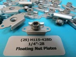 (25) Rare 1/4 -28 Wwii Vintage Floating Nutplates Aircraft Anchor Nuts H11S-428D. Fixed Price $28.50.