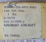 Sikorsky S10-10-5386-2 Cam Arm Assembly Nos. Fixed Price $95.00.