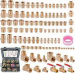 105PCS Brass Pipe Fittings Assortment Kit Npt Adapter,reducer Bushing, Hex Nippl. Fixed Price $139.99.