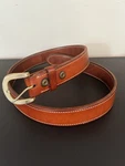 Vtg G. Wm. Davis Handmade Leather Gun Belt Western Holster Brass Buckle Usa 42. Fixed Price $50.00.