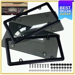 2 Unbreakable License Plate Covers+frames Auto Tag Shield Protector Front Rear. Fixed Price $11.99.