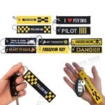2X New Double Sided Embroidered Chain Motorcycle Tag Luggage Keyring Gift. Fixed Price $9.97.