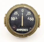 Vintage Ammeter Amperes Gauge -50 +50 Army Green And Black With Mount. Fixed Price $31.96.